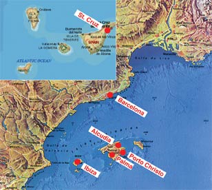 Karte Spanien-Balearen