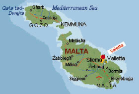 Karte Malta